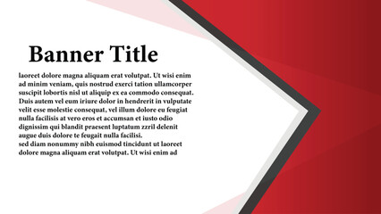 Red business banner vector template. Red abstract banner background with copy space for design