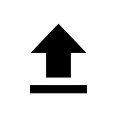 Black upload button. Arrow to up vector icon PNG