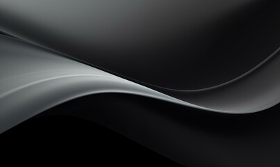 Fototapeta premium A sleek abstract design featuring black and gray waves with a modern, smooth texture. The flowing lines create an elegant and dynamic visual, perfect for a contemporary aesthetic.