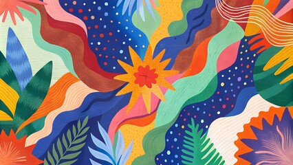 Naklejka premium abstract hand drawn pattern with different colours