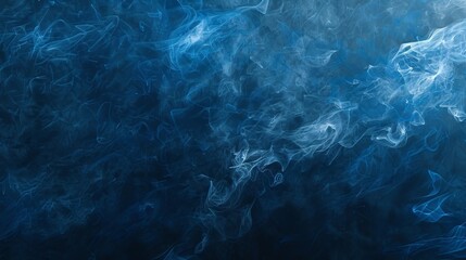 Obraz premium Blue smoke swirls and curls against a dark background