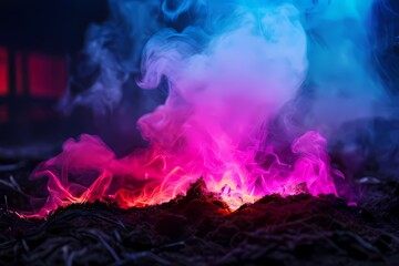 Fototapeta premium Colorful smoke background, AI Generated