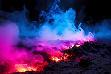 Fototapeta premium Colorful smoke background, AI Generated