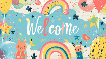 Welcome Background Bright and colorful