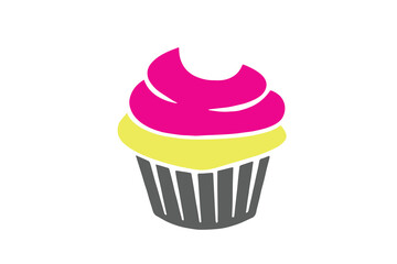 Sweet shop cupcake logo icon Isolated on a transparent background