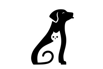 Dog icon pet shop logo Isolated on a transparent background