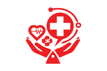Iconic health care logo symbol Isolated on a transparent background