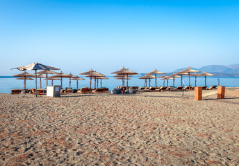 Mavrovouni coast, the largest and most beautiful beach in East Mani, Peloponnese, Greece. Its length is about 5 km and it has  a wonderful sandy beach (coarse sand).