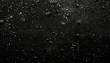 Black sand texture with scattered reflective particles