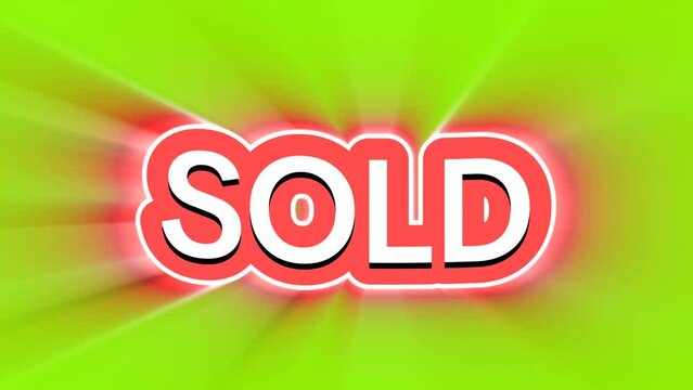 Cinematic green screen sold animation for commercial ads motion graphics 