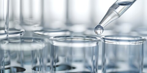 Instruments used in medical research and drug development. Concept Microscopes, Petri dishes, Test tubes, Centrifuges