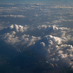 View of clouds over Europe from an airplane