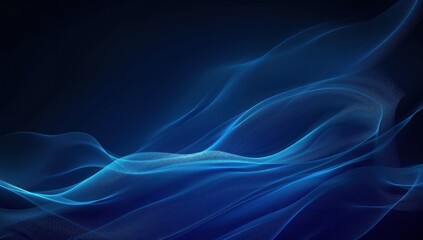 Obraz premium Abstract Blue Swirling Waves on a Dark Background
