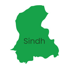 Sindh Province of Pakistan vector icon. Sindh Province State Map icon. Sindh State flat map