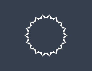 Abstract round design element for decor. Circle shape frame illustration on dark background