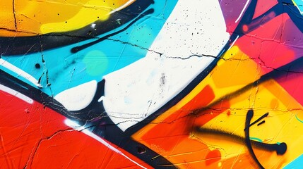 A fragment of colorful graffiti painted on a wall Abstract urban background for design Spray painting art : Generative AI