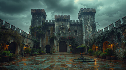 medieval stone castle