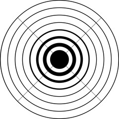 Radio station signal. Pain circle. Radar screen concentric circles elements. Radar vector icons. Signal concentric circles. Sound wave background radio station signal. Sonar sound waves. Vector .