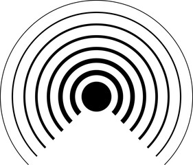 Obraz premium Radio station signal. Pain circle. Radar screen concentric circles elements. Radar vector icons. Signal concentric circles. Sound wave background radio station signal. Sonar sound waves. Vector .