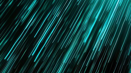 Obraz premium Futuristic glowing blue light speed streaks in dark background