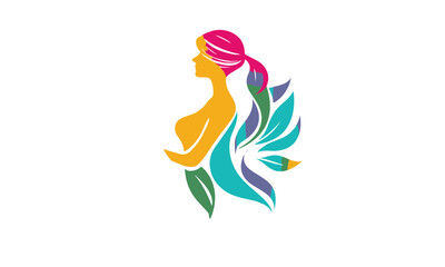 Woman Wellness, Success, Empowered and Health logo design white background