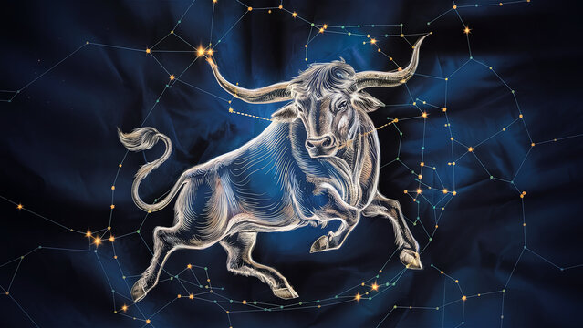  Detailed Illustration of Taurus Zodiac Sign with Constellation