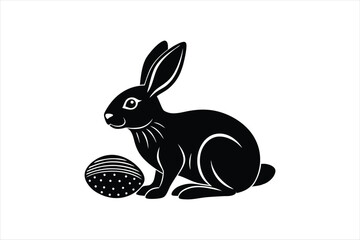 a minimalist easter rabbit vector artwork illustration
