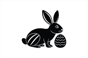 a minimalist easter rabbit vector artwork illustration