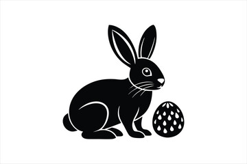a minimalist easter rabbit vector artwork illustration