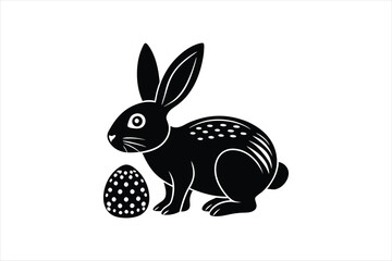 a minimalist easter rabbit vector artwork illustration