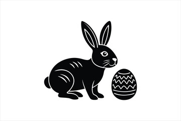 a minimalist easter rabbit vector artwork illustration