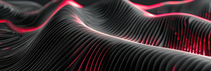 3D futuristische Wellen. Moderne Strukturen in Wellenform als Hintergrund für neue Technologien