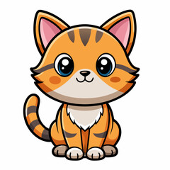 cute cat cartoon vector icon illustration