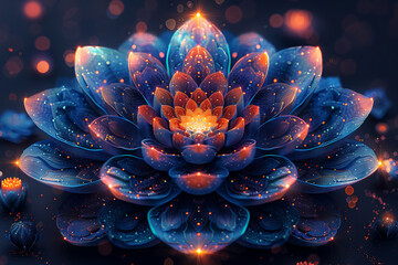 Hand-drawn cosmic motifs in the form of a mandala, using bright colors and intricate patterns to reflect the grandeur and mystery of the cosmos