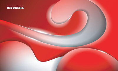 Red white abstract background in simple 3d design with some glowing parts