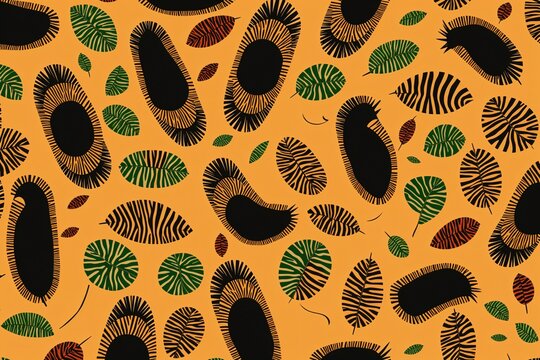 Zambia chitenge fabric inspired colorful animal print wallpaper design
