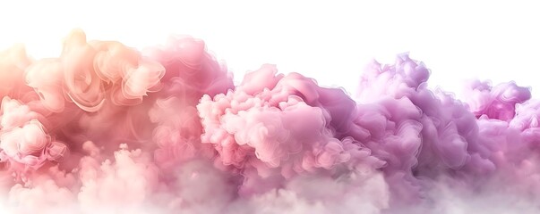 Abstract Pink and Orange Ink Cloud Illustration