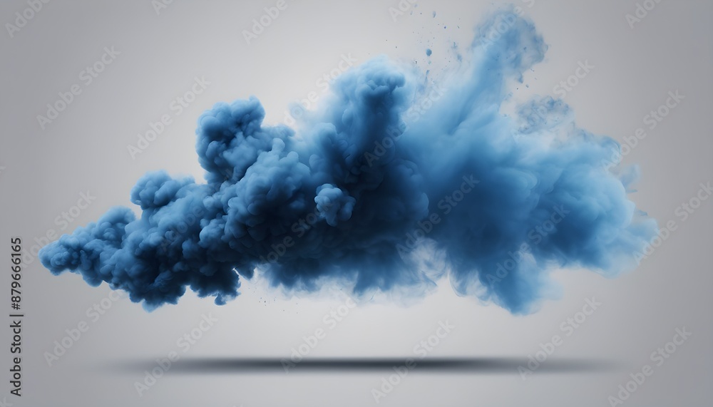 Poster Blue smoke on a plain background