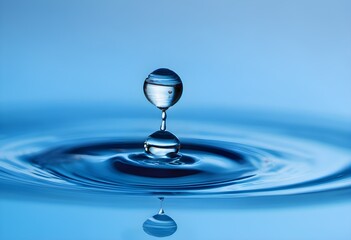 water drop on blue