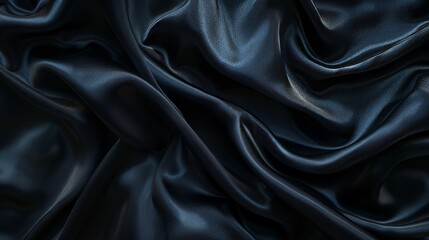 Fototapeta premium Black silk material texture background