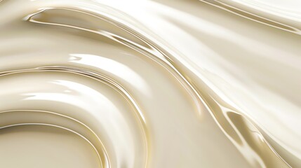 Close-up of smooth creamy beige liquid texture, perfect for backgrounds, product promotion, or abstract designs.