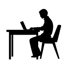 Man working on laptop vector illustration