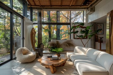Fototapeta premium inside of a nature inspired house