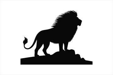 Regal Lion Silhouette Vector Illustration © mohammedShorab