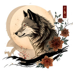 A wolf design in okami style