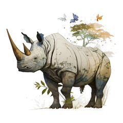 A rhino design in okami style