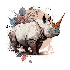 A rhino design in okami style