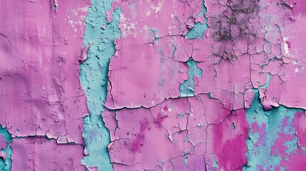 Obraz premium Closeup of colorful pink purple blue urban wall texture Modern pattern for wallpaper design Creative modern urban city background for advertising mockups Grunge messy street style back : Generative AI