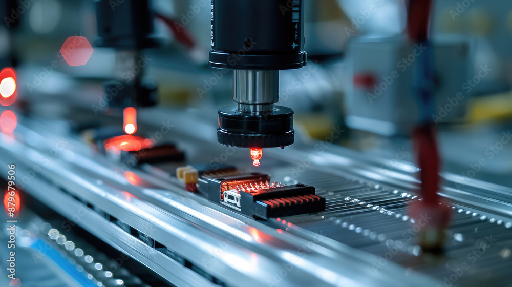Aufkleber a close-up photo of the production process of usb flash drive environmental testing in the factory. 