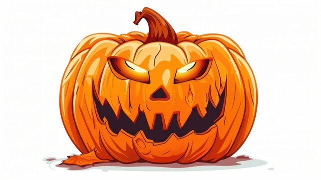 Animated Style Halloween Pumpkin Illustration